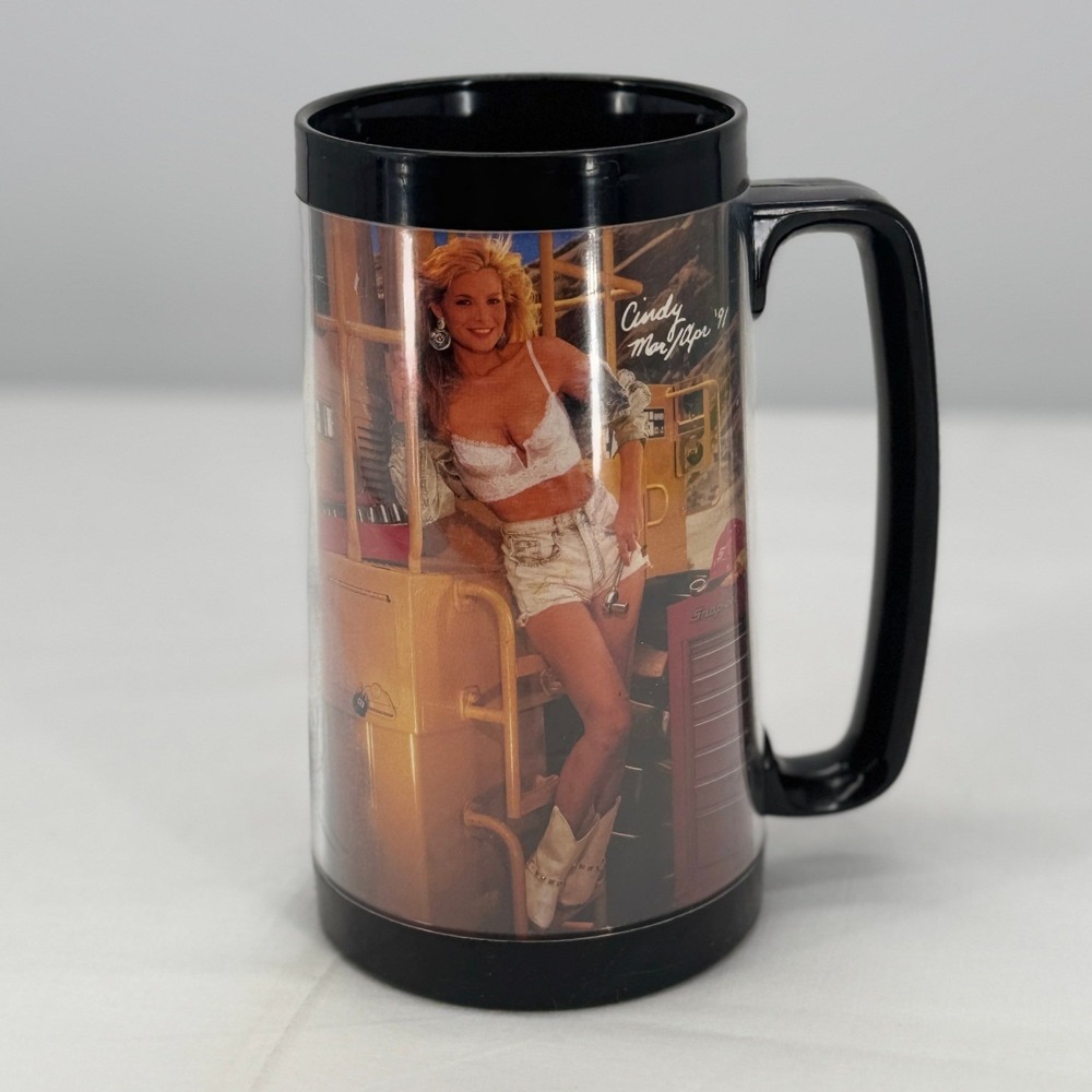 Vintage 1991 Snap-on Tools Cindy Margolis Calendar Mug Plastic Stein Collectible